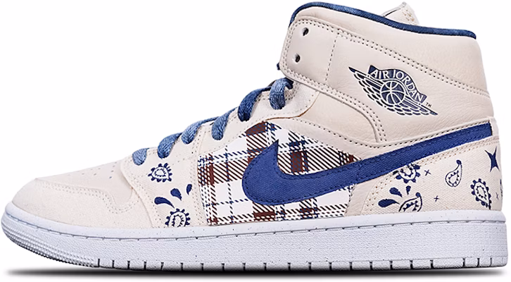 (W) 에어 조던 1 미드 SE '페이즐리 크림블루' (커스텀) DM9126-104(TeamT-AJ1腰果花S-BOX) Buy (W) 에어 조던 1 미드 SE '페이즐리 크림블루' (커스텀) DM9126-104(TeamT-AJ1腰果花S-BOX)