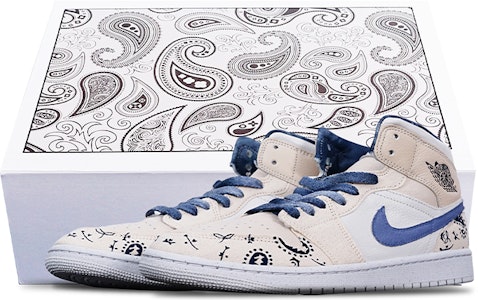 (W) Zapatillas Personalizadas Air Jordan 1 Mid SE "Sand Paisley" DM9126-104(TeamT-AJ格腰果花S-BOX) Buy (W) Zapatillas Personalizadas Air Jordan 1 Mid SE "Sand Paisley" DM9126-104(TeamT-AJ格腰果花S-BOX)