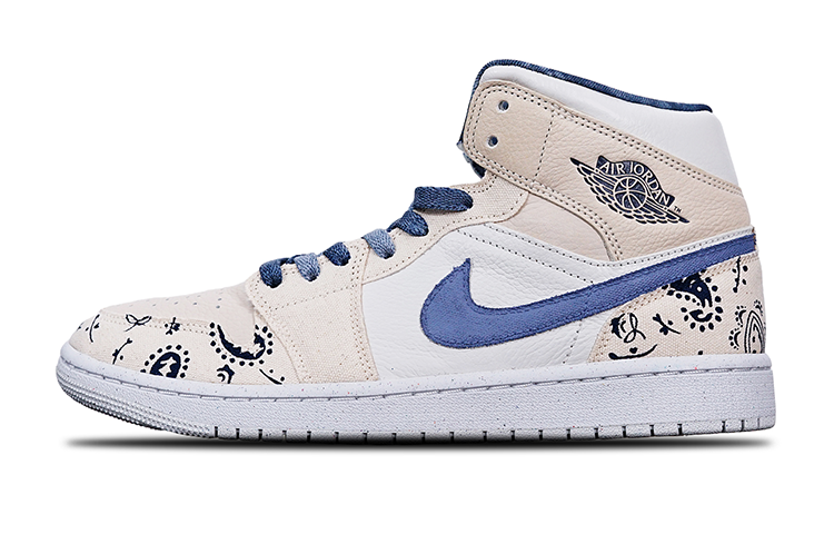 Order (W) Zapatillas Personalizadas Air Jordan 1 Mid SE "Sand Paisley" DM9126-104(TeamT-AJ格腰果花S-BOX)