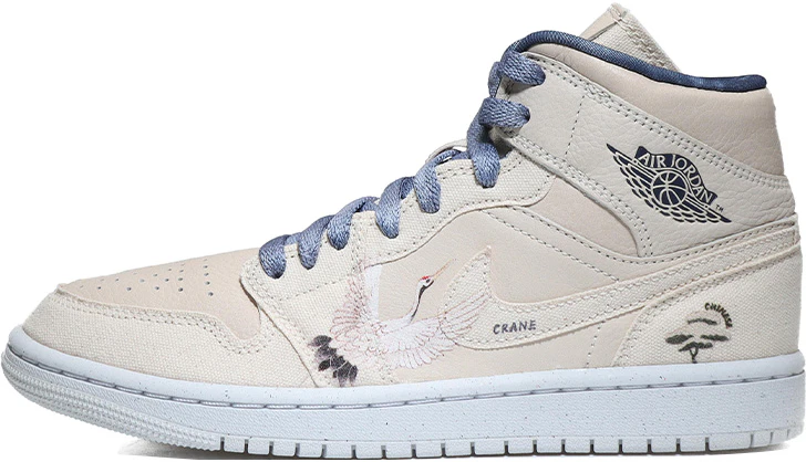 custom-shoes-women-air-jordan-1-mid-se-sand-white-crane-and-pine-green