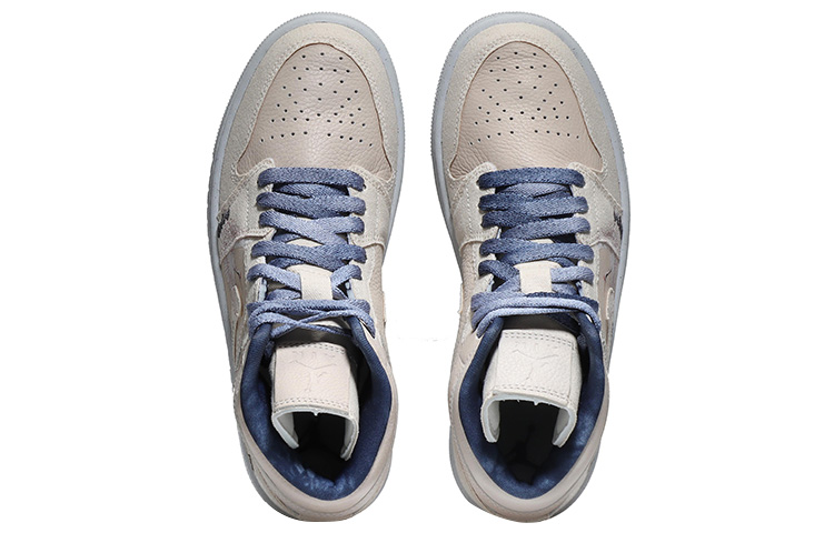 Shop (W) [Sepatu Custom] Air Jordan 1 Mid SE 'Pasir Putih - Bangau & Hijau Pinus' DM9126-104(Team10-仙鹤松针QD)