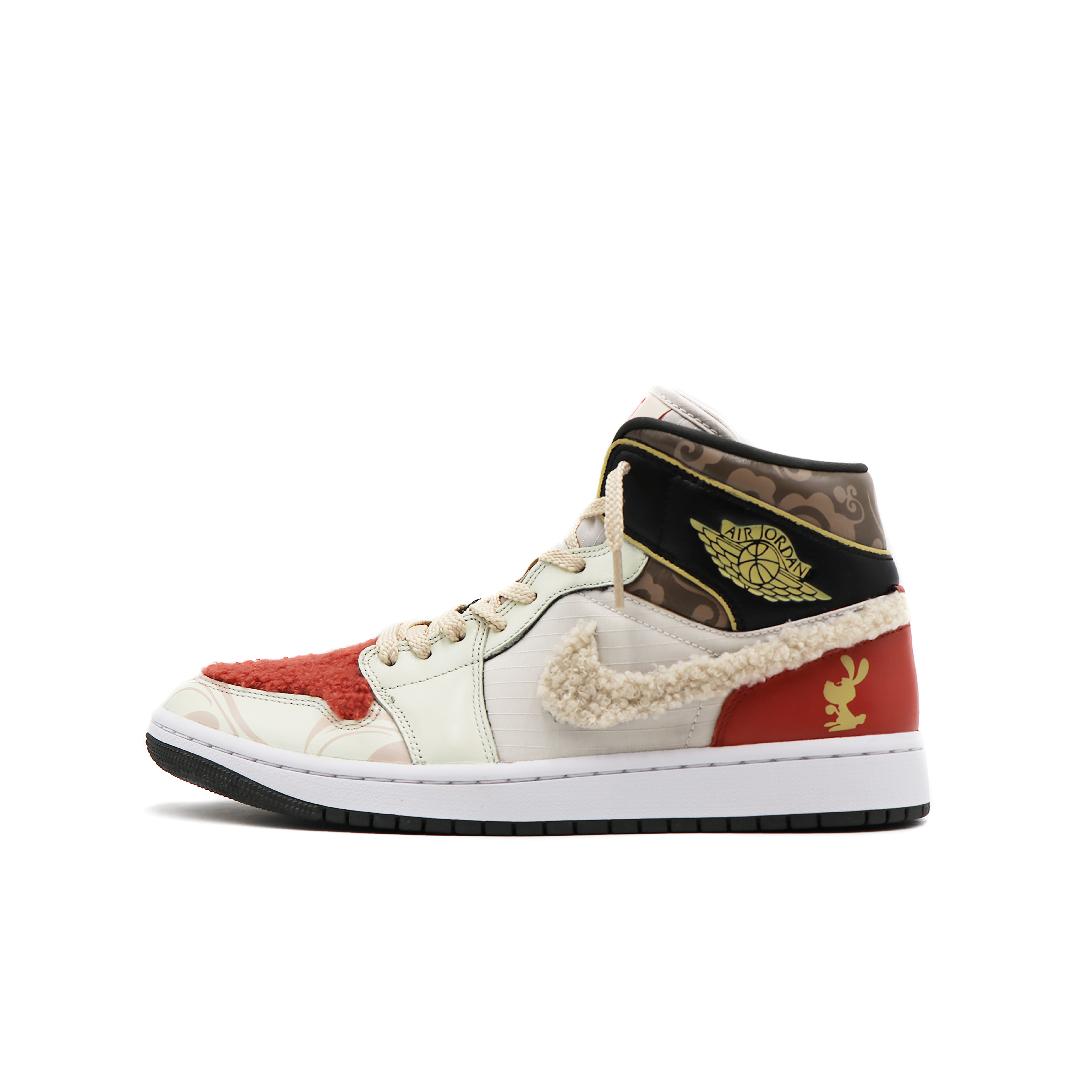 Buy (W) Jordan 1 Mid SE "Conejo Vaporoso" CNY DQ6078-100(Team17-摇粒绒祥云)