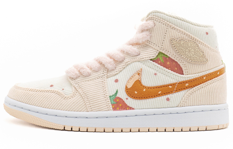 [Custom Shoes] (Women) Air Jordan 1 Mid SE 'Strawberry Milkshake'