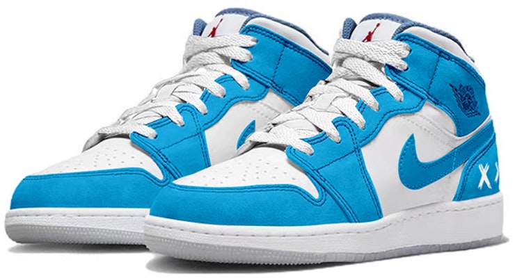 (W) 에어 조던 1 미드 '타이드 워시 UNC' (커스텀) DR6235-401(TeamY-女款冰河世纪北卡蓝) Lookbook (W) 에어 조던 1 미드 '타이드 워시 UNC' (커스텀) DR6235-401(TeamY-女款冰河世纪北卡蓝)