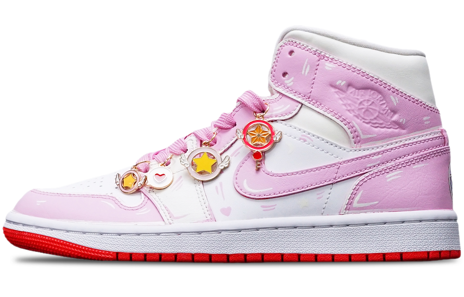 [Custom Shoes] (Women) Air Jordan 1 Mid Special Box 'Light-Changing Pink Lines'