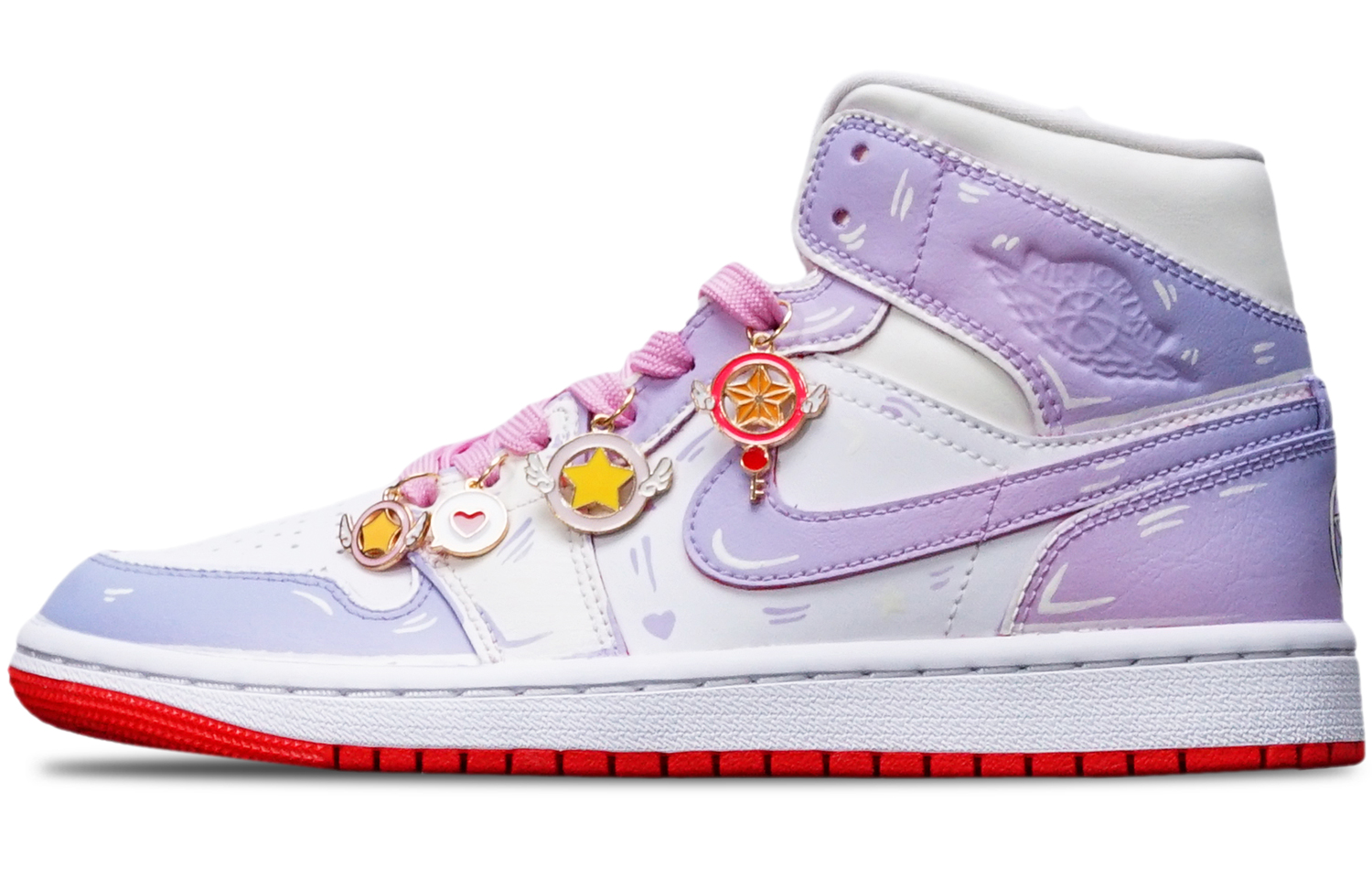 Order (W) [Sepatu Kustom] Air Jordan 1 Mid Kotak Khusus 'Garis Pink yang Berubah Warna' BQ6472-116(TeamT-光变美少女战士S-BOX)