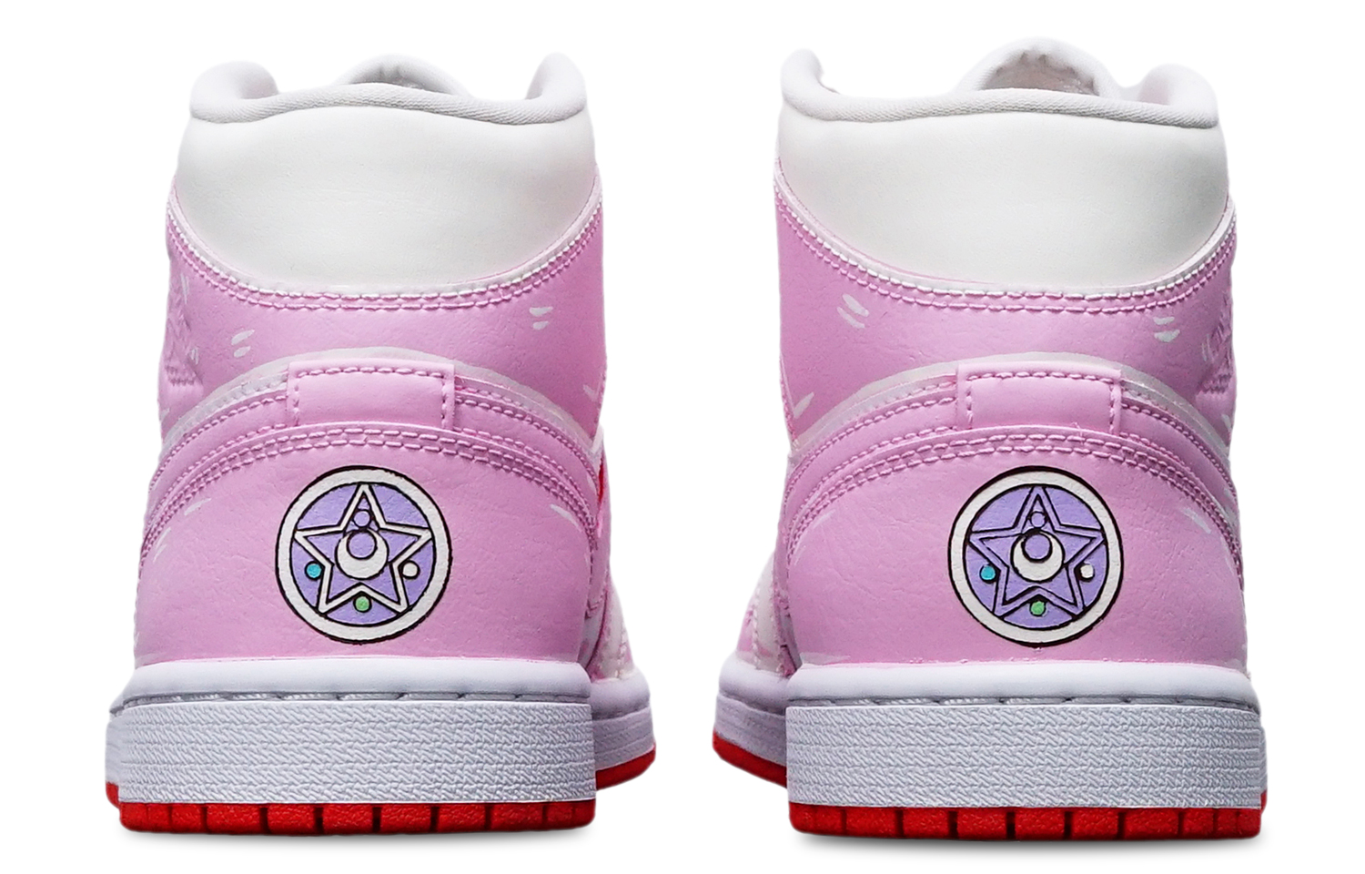 Sizing (W) [Sepatu Kustom] Air Jordan 1 Mid Kotak Khusus 'Garis Pink yang Berubah Warna' BQ6472-116(TeamT-光变美少女战士S-BOX)