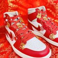 【訂製球鞋】 Jordan Air Jordan 1 球場精靈 祥云 喜慶 高幫 復古籃球鞋 女款 紅金 Cheap 【訂製球鞋】 Jordan Air Jordan 1 球場精靈 祥云 喜慶 高幫 復古籃球鞋 女款 紅金