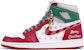 (W) 에어 조던 1 레트로 OG '뉴스타일 첸ille 화이트 레드 그린' (커스텀) DJ4891-061(TeamTen-女款圣诞星星)