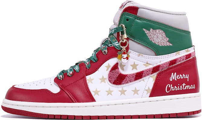 【客製球鞋】Jordan Air Jordan 1 Retro High OG 聖誕主題 星星 文字 潮流 高幫 復古籃球鞋 女款 白紅綠 特殊禮盒版 Buy 【客製球鞋】Jordan Air Jordan 1 Retro High OG 聖誕主題 星星 文字 潮流 高幫 復古籃球鞋 女款 白紅綠 特殊禮盒版