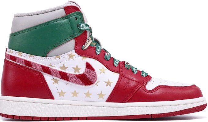 【客製球鞋】Jordan Air Jordan 1 Retro High OG 聖誕主題 星星 文字 潮流 高幫 復古籃球鞋 女款 白紅綠 特殊禮盒版 Order 【客製球鞋】Jordan Air Jordan 1 Retro High OG 聖誕主題 星星 文字 潮流 高幫 復古籃球鞋 女款 白紅綠 特殊禮盒版