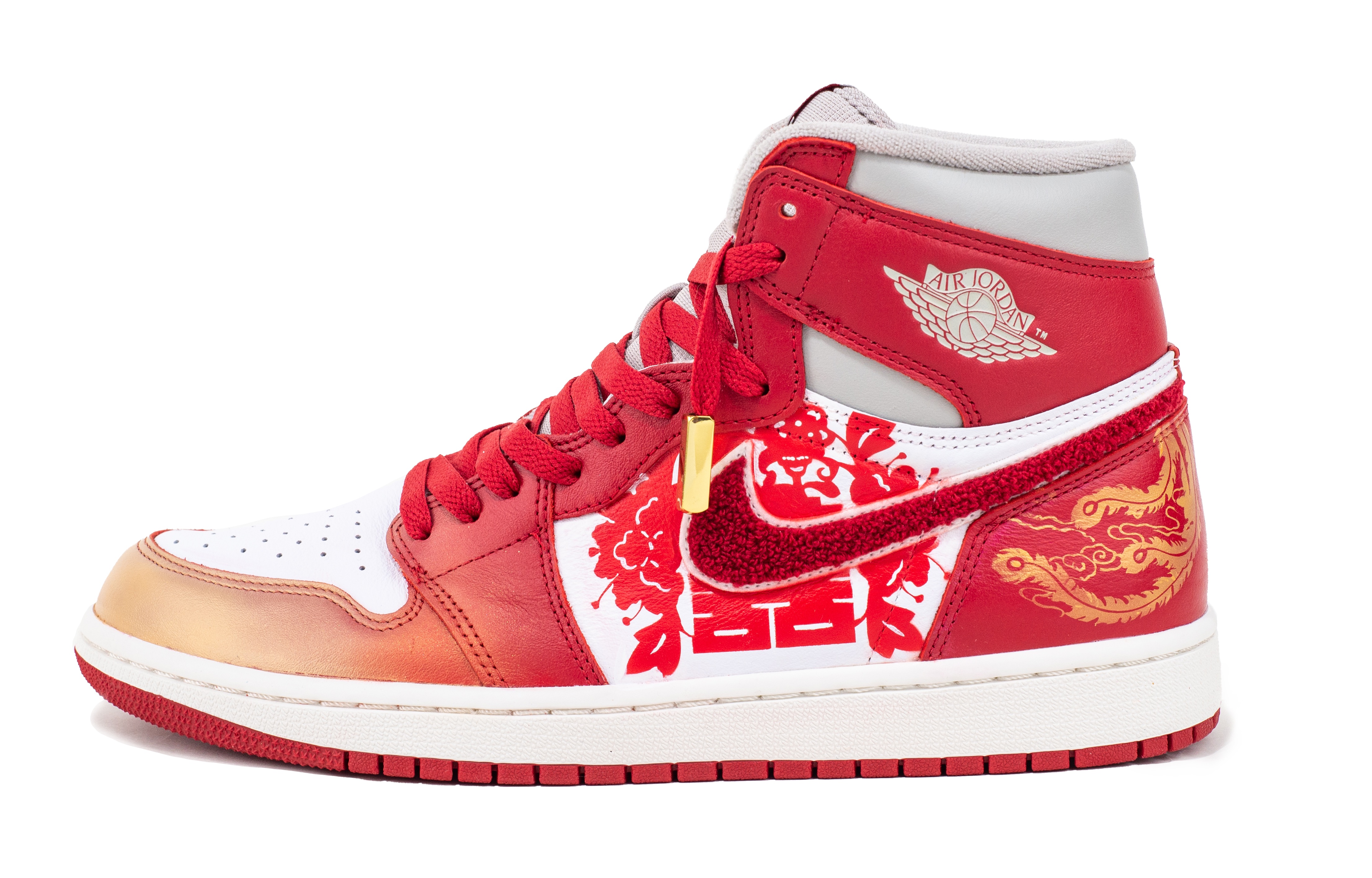 [Custom Shoes] (W) Jordan 1 High 'Golden White Red Wedding' 圖 2