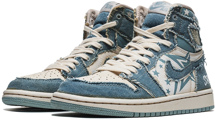 (W) 에어 조던 1 레트로 OG '청백 데님 학' (48 characters) DM9036-104(TeamB-女款咖啡染白蓝) Lookbook (W) 에어 조던 1 레트로 OG '청백 데님 학' (48 characters) DM9036-104(TeamB-女款咖啡染白蓝)