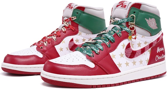 (W) 에어 조던 1 레트로 OG '크리스마스' 커스텀 슈즈 DJ4891-061(TeamTen-女款圣诞星S-BOX) Lookbook (W) 에어 조던 1 레트로 OG '크리스마스' 커스텀 슈즈 DJ4891-061(TeamTen-女款圣诞星S-BOX)