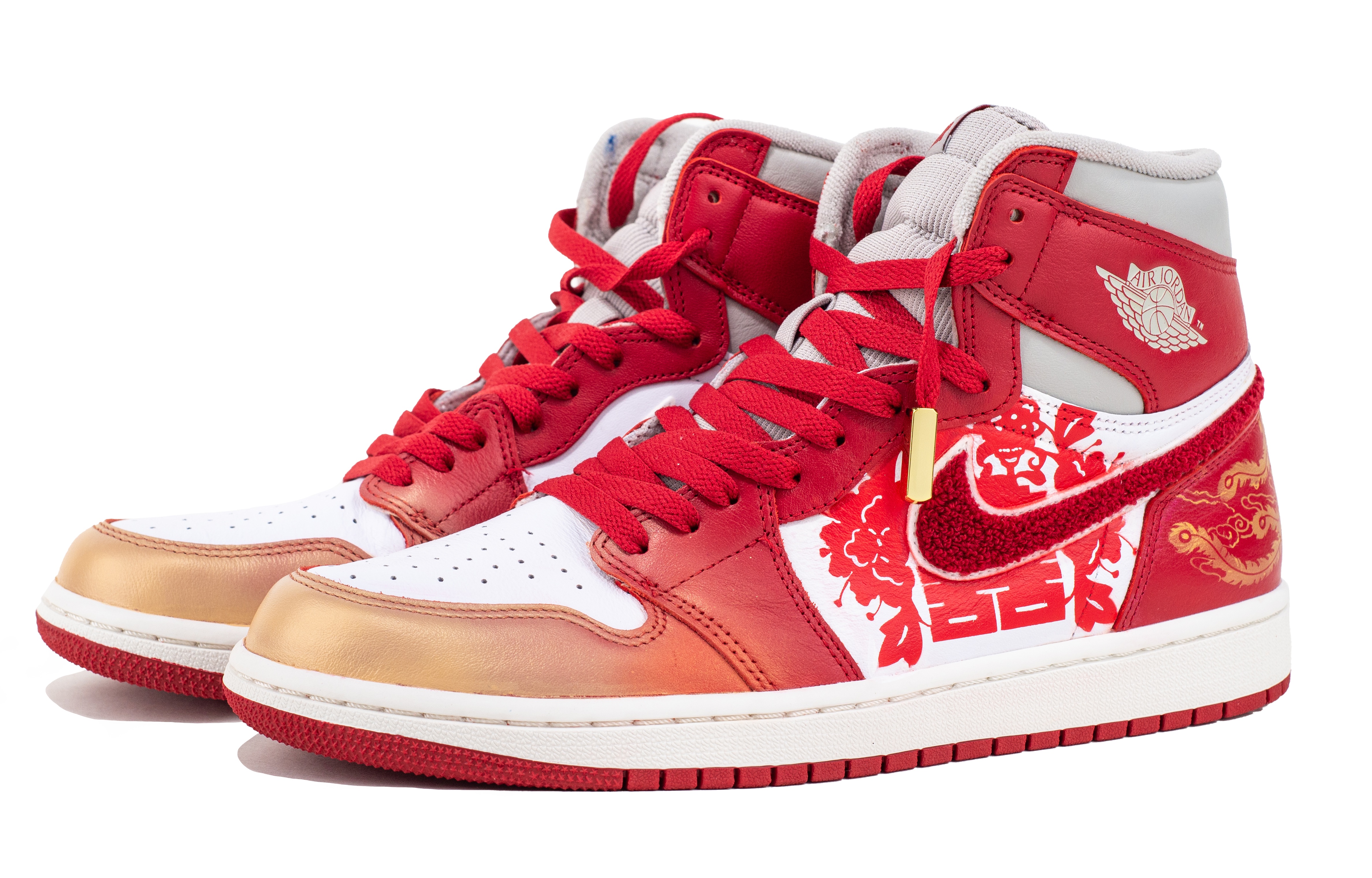 [Custom Shoes] (W) Jordan 1 High 'Golden White Red Wedding' 圖 4