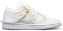 Order 【訂製球鞋】Jordan Air Jordan 1 Low 小香風 淺色漸變 珍珠 絲綢鞋帶 少女專屬 小香奈兒 低幫 復古籃球鞋 女款 白米