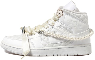 (W) 에어 조던 샤넬 x 1 미드 '화이트 펄 - 실크 레이스' DB6078-100(Team拾玖-小香风) Buy (W) 에어 조던 샤넬 x 1 미드 '화이트 펄 - 실크 레이스' DB6078-100(Team拾玖-小香风)