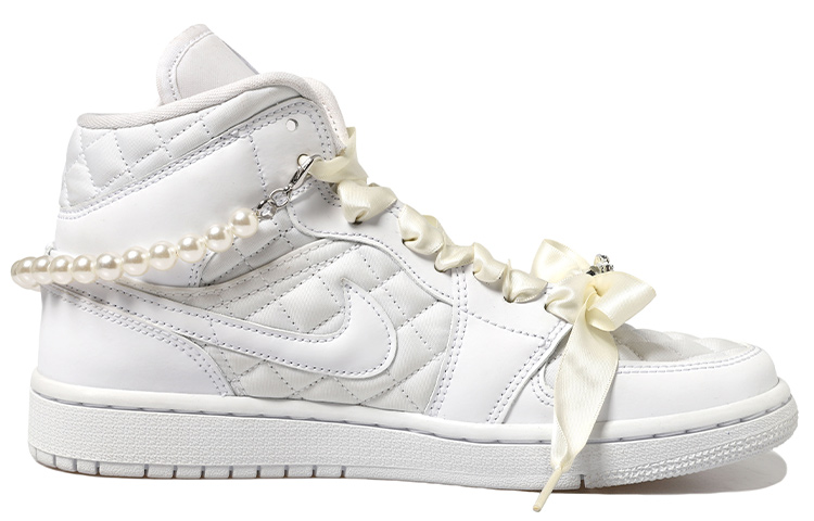 Order (W) [定制鞋款] Air Jordan Chanel x 1 Mid '白珍珠 - 丝绳' DB6078-100(Team拾玖-小香风)