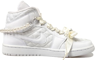 (W) 에어 조던 샤넬 x 1 미드 '화이트 펄 - 실크 레이스' DB6078-100(Team拾玖-小香风) Order (W) 에어 조던 샤넬 x 1 미드 '화이트 펄 - 실크 레이스' DB6078-100(Team拾玖-小香风)