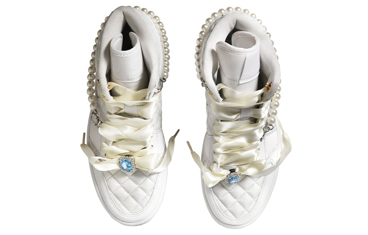 Shop (W) [定制鞋款] Air Jordan Chanel x 1 Mid '白珍珠 - 丝绳' DB6078-100(Team拾玖-小香风)