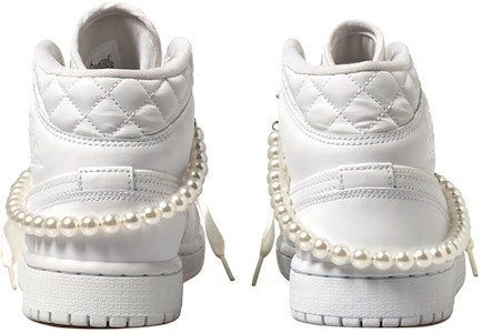 (W) 에어 조던 샤넬 x 1 미드 '화이트 펄 - 실크 레이스' DB6078-100(Team拾玖-小香风) Purchase (W) 에어 조던 샤넬 x 1 미드 '화이트 펄 - 실크 레이스' DB6078-100(Team拾玖-小香风)