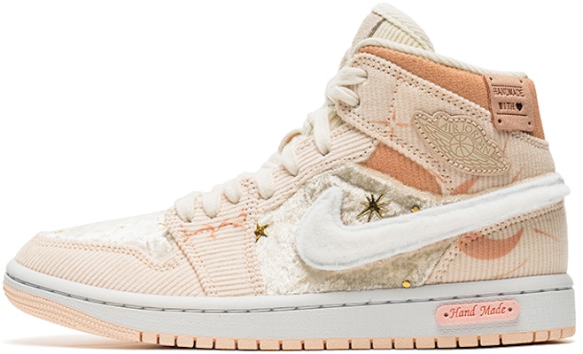 (W) 에어 조던 CLOT x 1 미드 '화이트 핑크' (커스텀) DA8009-108(TeamB-情人节星月白粉) Buy (W) 에어 조던 CLOT x 1 미드 '화이트 핑크' (커스텀) DA8009-108(TeamB-情人节星月白粉)