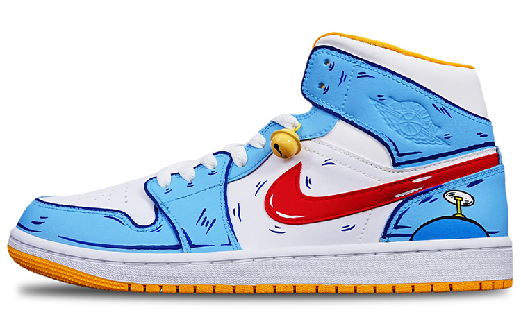 [Custom Shoes] (W) Jordan Doraemon 1 Mid 'Christmas Bamboo Copter Blue White Red' 圖 2