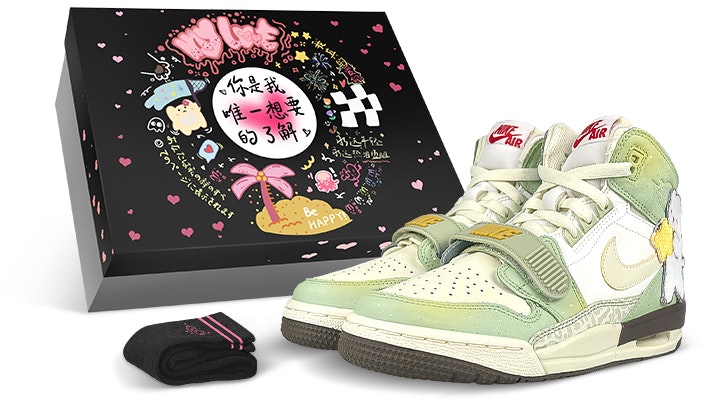 【定制球鞋】喬丹 Legacy 312 CNY 禮盒 極光 可撕小熊布貼 漸變暈染 防滑耐磨 高幫 復古籃球鞋 女款 白綠 Buy 【定制球鞋】喬丹 Legacy 312 CNY 禮盒 極光 可撕小熊布貼 漸變暈染 防滑耐磨 高幫 復古籃球鞋 女款 白綠