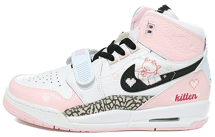 [Custom Shoes] (Women) Air Jordan Legacy 312 'Pink White Loving Cat'