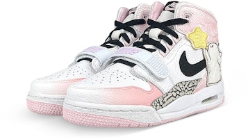 【訂製球鞋】 Jordan Legacy 312 兔子 星星 布貼 漸變粉 暈染 少女心 高筒 復古籃球鞋 女款 白粉 Lookbook 【訂製球鞋】 Jordan Legacy 312 兔子 星星 布貼 漸變粉 暈染 少女心 高筒 復古籃球鞋 女款 白粉