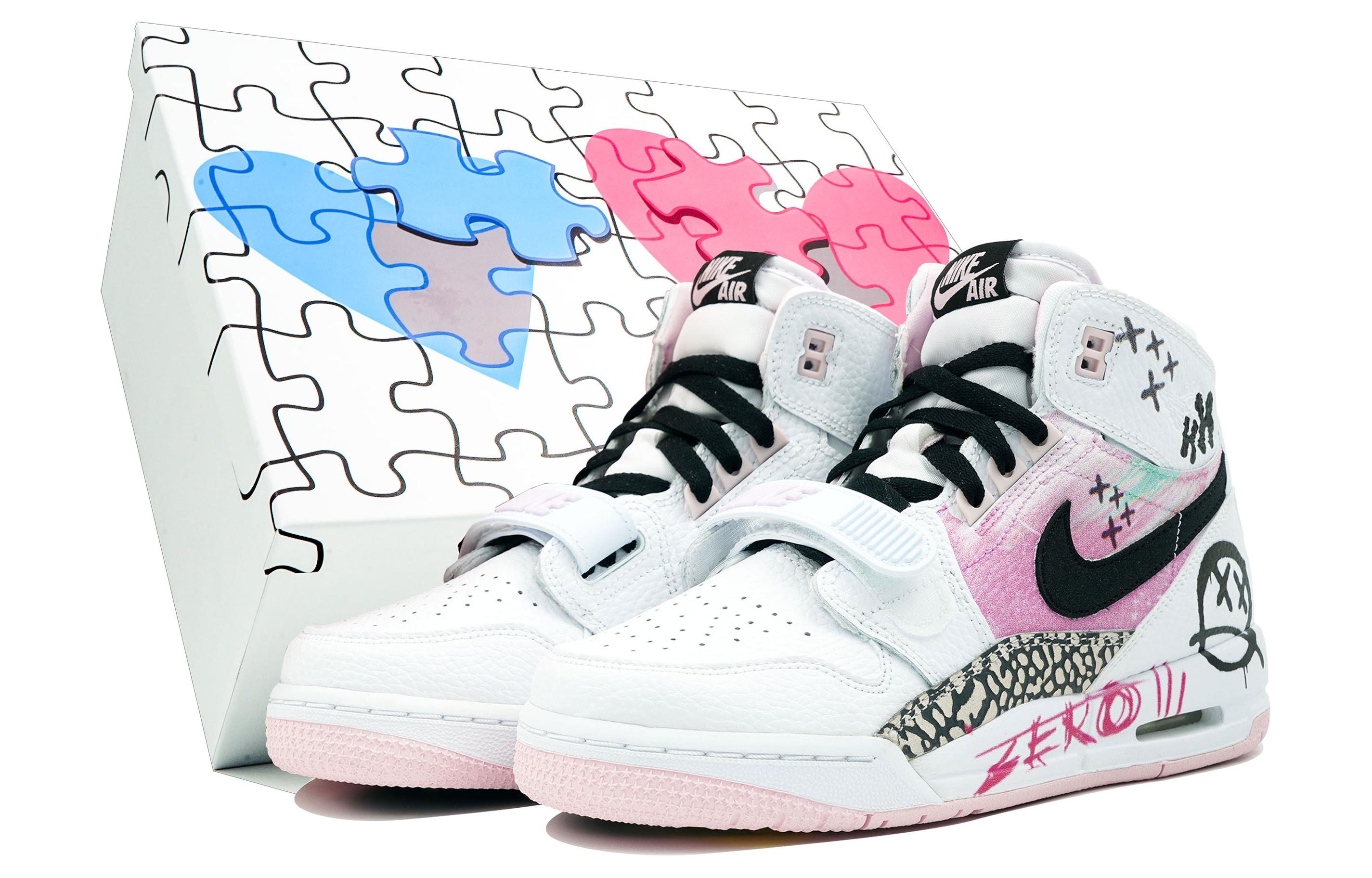 [Custom Shoes] (Women) Air Jordan Legacy 312 'White Black Pink'