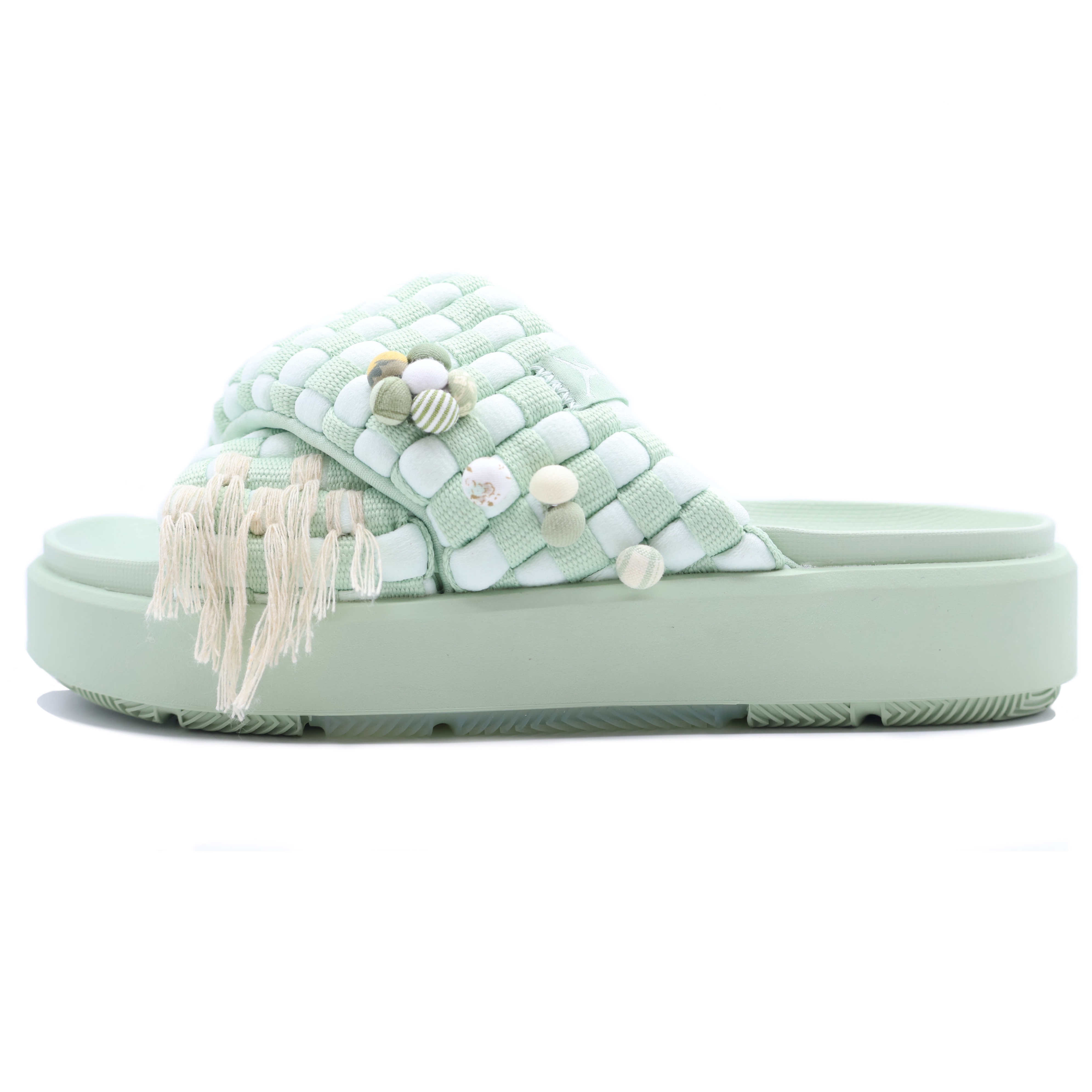 [Custom Shoes] (Women) Air Jordan Sophia Slide 'Bohemian Green Fringe' DO8863-300（Team155-LLS）