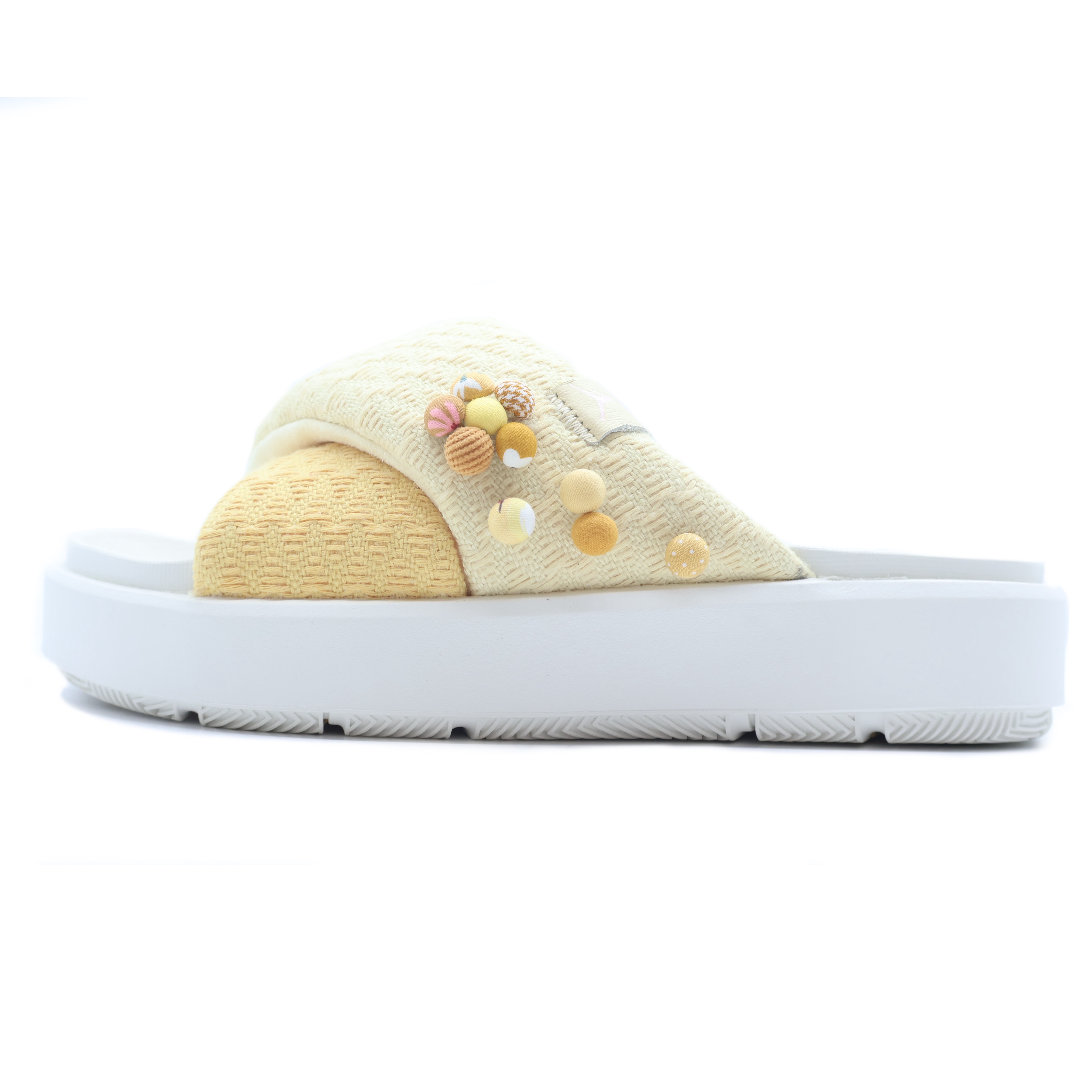 [Custom Shoes] (Women) Air Jordan Sophia Slide 'Pale Yellow Floral' FJ9107-161（Team155-HS）