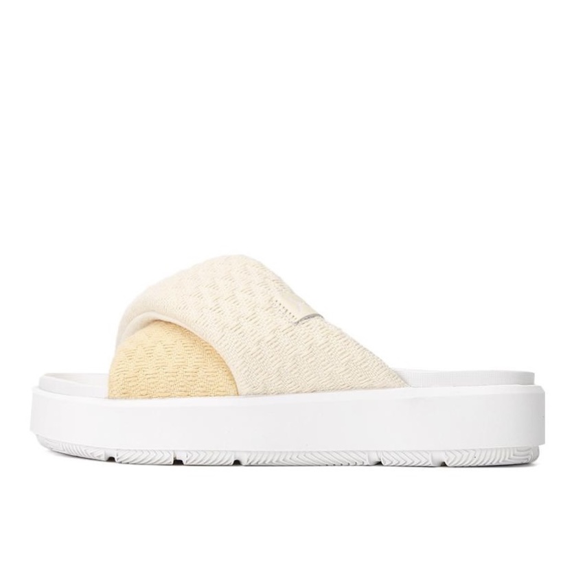 Sizing (W) [Sepatu Kustom] Air Jordan Sophia Slide 'Kuning Pucat Bunga' FJ9107-161（Team155-HS）