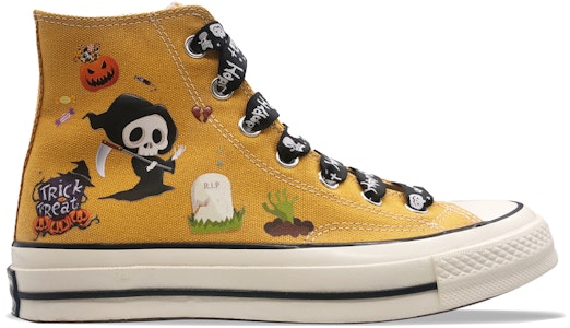 【定制球鞋】Converse Chuck Taylor All Star 1970s高幫 萬聖節 漫畫男女款定制 帆布鞋 男女款 黃色 Lookbook 【定制球鞋】Converse Chuck Taylor All Star 1970s高幫 萬聖節 漫畫男女款定制 帆布鞋 男女款 黃色