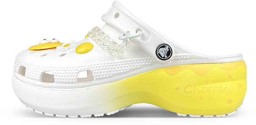 【定制球鞋】 Crocs卡駱馳 Classic clog 是在玩鞋 雲朵 芝士奶酪 鐳射鏈條 裝飾扣 洞洞鞋 女款 白黃 Buy 【定制球鞋】 Crocs卡駱馳 Classic clog 是在玩鞋 雲朵 芝士奶酪 鐳射鏈條 裝飾扣 洞洞鞋 女款 白黃