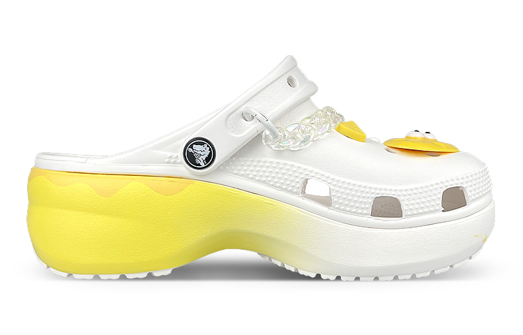 Order 【定制球鞋】 Crocs卡駱馳 Classic clog 是在玩鞋 雲朵 芝士奶酪 鐳射鏈條 裝飾扣 洞洞鞋 女款 白黃