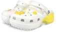 Lookbook 【定制球鞋】 Crocs卡駱馳 Classic clog 是在玩鞋 雲朵 芝士奶酪 鐳射鏈條 裝飾扣 洞洞鞋 女款 白黃