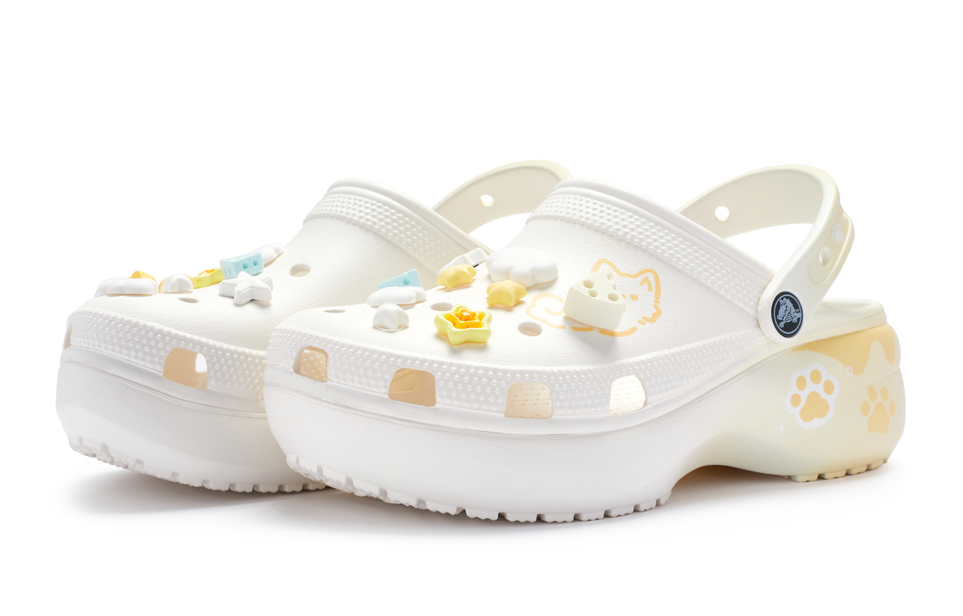 Lookbook (W) 【定制鞋款】Crocs Foxy x Classic Clog“小狐狸奶油蛋糕” 206750-100(Team80-女款狐牌糕糕白黄)