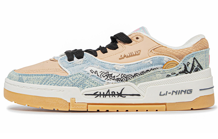[Custom Shoes] (W) Li-Ning 001 'Da Vinci Custom SHARK Graffiti Blue Brown'