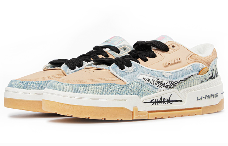 [Custom Shoes] (W) Li-Ning 001 'Da Vinci Custom SHARK Graffiti Blue Brown' 圖 3
