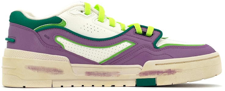 【客製化球鞋】 LiNing 李宁 001 BTC vibe風做舊 英文塗鴉 低筒 板鞋 女款 紫綠 Order 【客製化球鞋】 LiNing 李宁 001 BTC vibe風做舊 英文塗鴉 低筒 板鞋 女款 紫綠