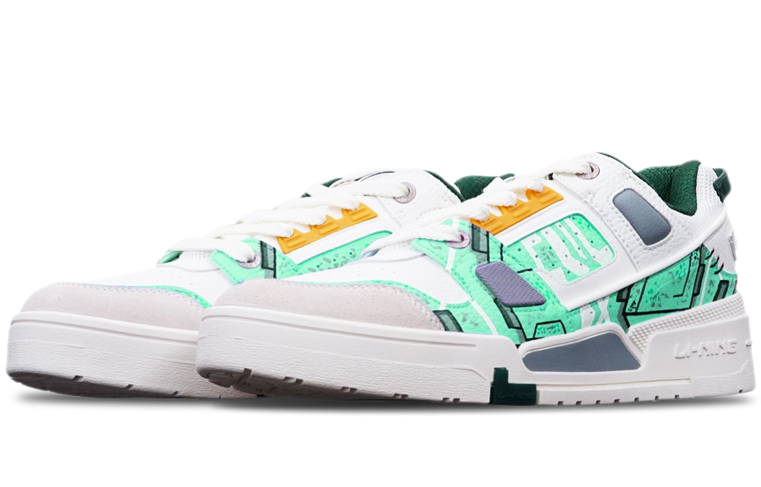 Lookbook (W) 리닝 건담 사이버펑크 커스텀 슈즈 (Li-Ning Gundam Cyberpunk Custom Shoes) AGCR400-1(TeamT-战损女绿白灰)