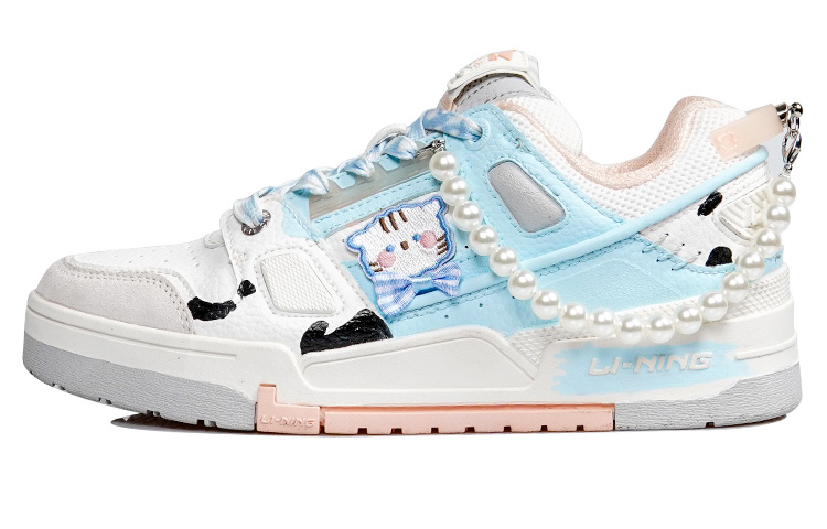[Custom Shoes] (W) Li-Ning Casual Series 'Blue Pink Cow Print Graffiti'