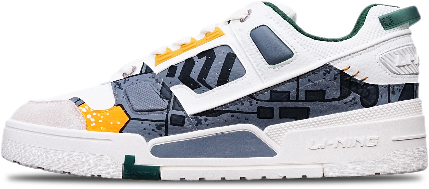 custom-shoes-women-li-ning-custom-cyberpunk-mech-hand-painted-white-grey-orange