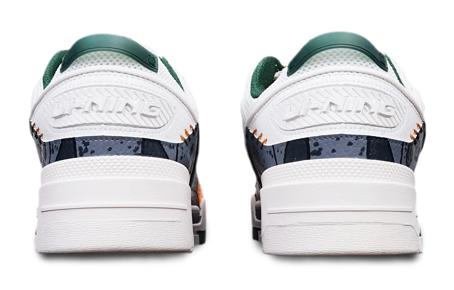 Shop (W) [Sneakers Kustom] Li-Ning Custom 'Cyberpunk Mech Lukis Tangan Putih Abu Jingga' AGCR400-1(TeamT-战损高达女白灰橙)