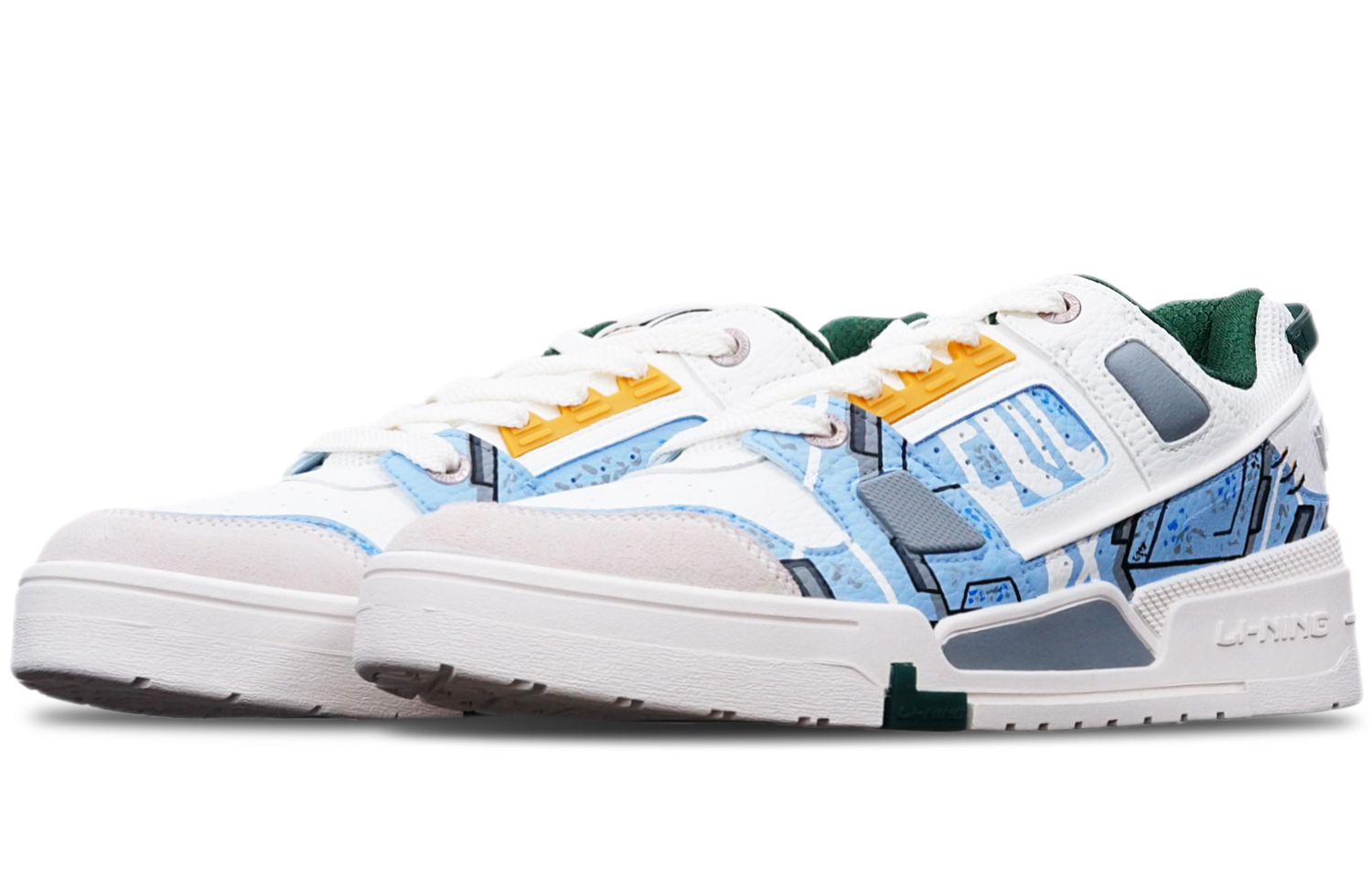 Lookbook (W) [Kasut Custom] Li-Ning Custom 'Gundam Cyberpunk Biru Putih Kelabu' AGCR400-1(TeamT-战损高达机械风女蓝白灰)