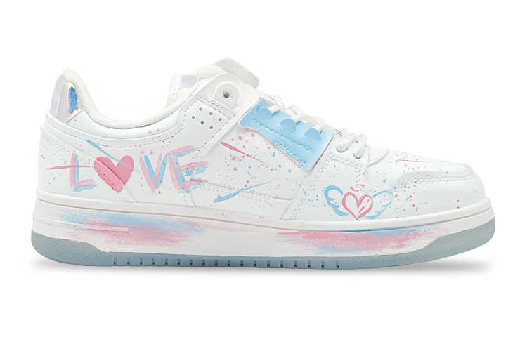 Order (W) 【定制鞋】李宁定制涂鸦'激光白情人节' AGCP362-8(TeamS-天迹告白涂鸦)