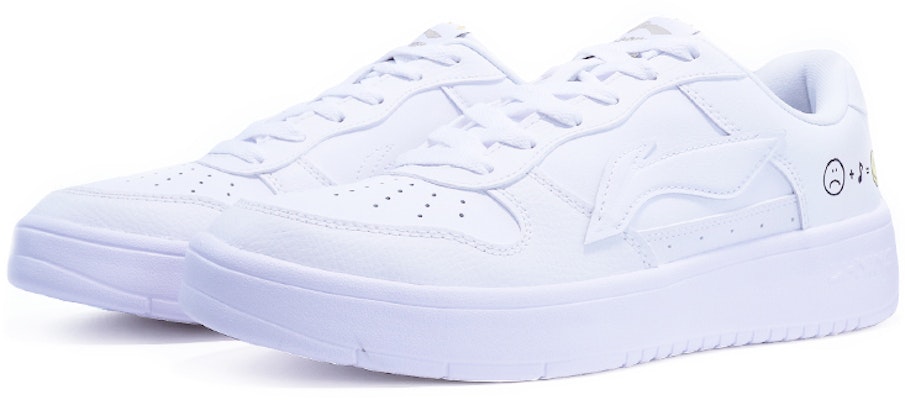 【定製球鞋】 LiNing李寧 手繪塗鴉 笑臉 音符 可愛 板鞋 女款 白黃 Lookbook 【定製球鞋】 LiNing李寧 手繪塗鴉 笑臉 音符 可愛 板鞋 女款 白黃