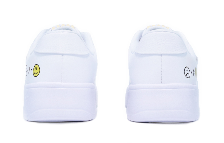 Shop 【定製球鞋】 LiNing李寧 手繪塗鴉 笑臉 音符 可愛 板鞋 女款 白黃